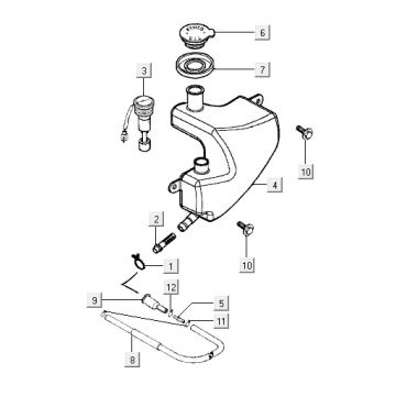 Olietank Kymco Yup 50 2-takt AC zwart glans