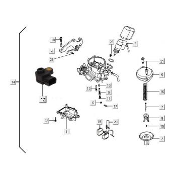 Carburateur onderdelen DellOrto ECS 18.5mm