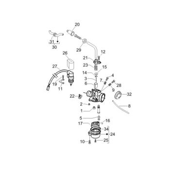 Carburateur Piaggio Fly 50 2-takt AC