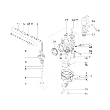 Carburateur onderdelen Vespa S 50 2-takt AC