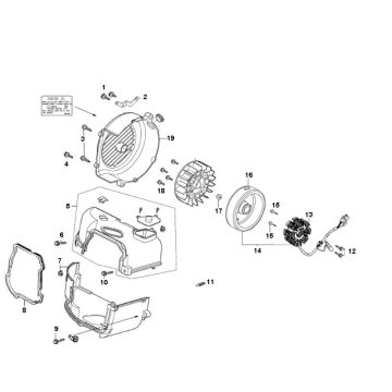 Ontsteking - Stator - Vliegwiel - Koelkappen - Koelvin Turbho CX 50 4-takt Ontsteking - Stator - Vliegwiel - Koelkappen - Koelvin Turbho CX 50 4-takt