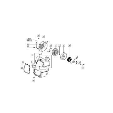 Ontsteking - Stator - Vliegwiel - Koelkappen Kymco Agility Delivery 4-takt Euro 4 zwart