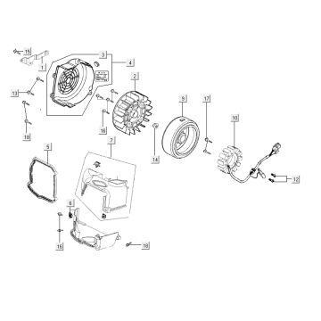 Ontsteking - Stator - Vliegwiel - Koelkappen Kymco City 16' 4-takt wit