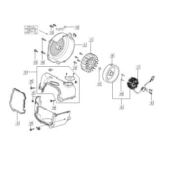 Ontsteking - Stator - Vliegwiel - Koelkappen Kymco Delivery 4-takt wit