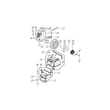 Ontsteking - Stator - Vliegwiel - Koelkappen Kymco New Sento 50i 4-takt goud