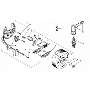 Ontsteking - Stator - Vliegwiel Zundapp GTS 50 529-022 tm 029