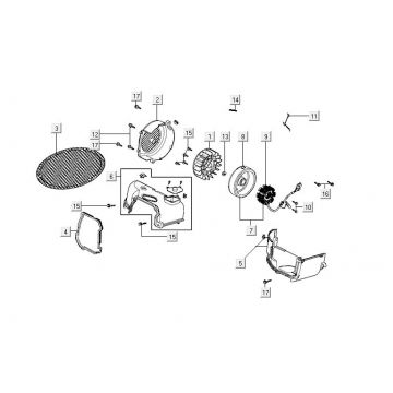 Ontsteking - Stator - Vliegwiel Kymco Carry 50i 4-takt Euro 4 glans zwart