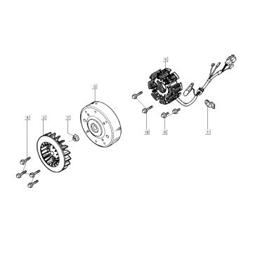 Ontsteking - Stator - Vliegwiel Kymco G-Dink 2-takt Donkergrijs
