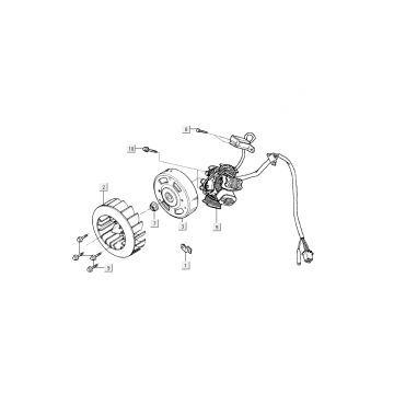 Ontsteking - Stator - Vliegwiel Kymco Super9 50 2-takt AC nieuw model rood