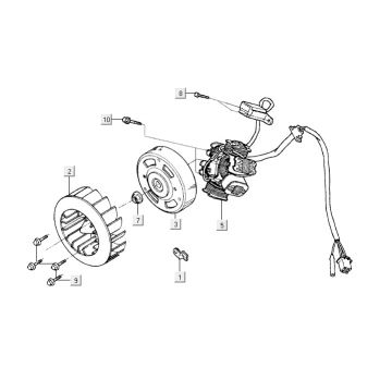 Ontsteking - Stator - Vliegwiel Kymco Yup 50 2-takt AC zwart glans