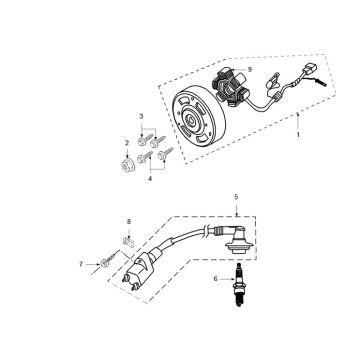 Ontsteking - Stator - Vliegwiel Peugeot Speedfight 3 50 2-takt LC