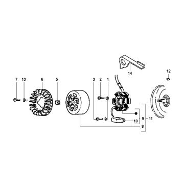 Ontsteking - Stator - Vliegwiel Piaggio Typhoon 50 2-takt AC 1998-2005