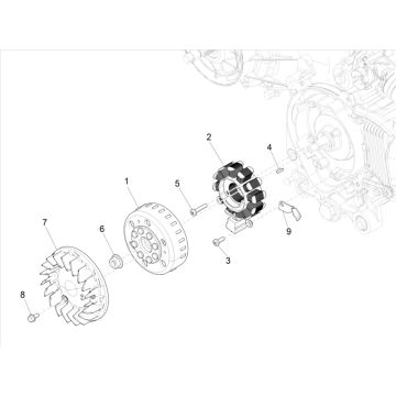 Ontsteking - Stator - Vliegwiel Vespa Primavera 50 4-takt IGET 3V Euro 5