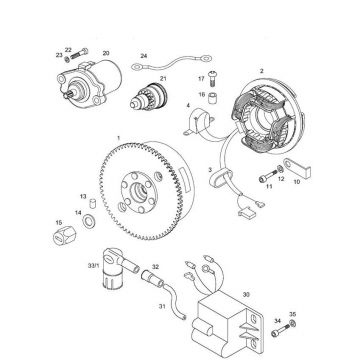 Ontsteking - Stator - Vliegwiel Tomos Pack'r 2-takt