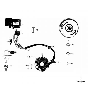 Ontsteking - Stator - Vliegwiel Zundapp KS 50 530-010, 011, 012, 014 en 500