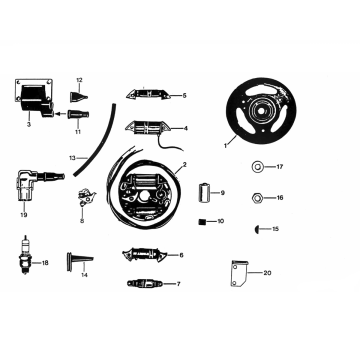 Ontsteking - Stator - Vliegwiel Zundapp KS 50 530-010 watergekoeld