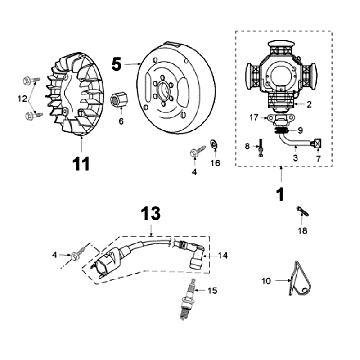 Ontsteking - Stator - Vliegwiel - Bobine - Bougie Peugeot Fox Delivery Rood