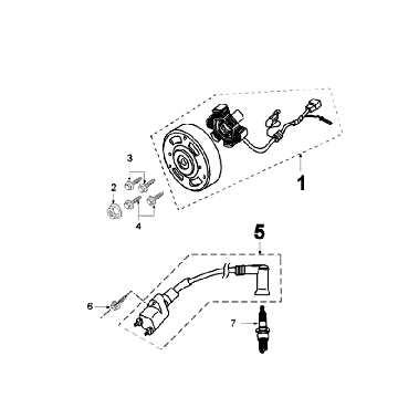 Ontsteking - Stator - Vliegwiel - Bobine - Bougie Peugeot Jet Force 50 2-takt LC zwart