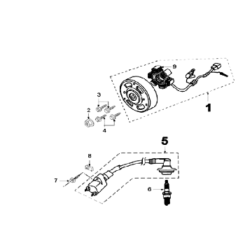 Ontsteking - Stator - Vliegwiel - Bobine - Bougie Peugeot Speedfight 3 50 2-takt LC zwart