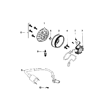 Ontsteking - Stator - Vliegwiel - Bobine - Bougie Peugeot Speedfight 4 50 4-takt AC Blauwzwart