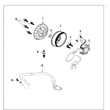 Ontsteking - Stator - Vliegwiel - Bobine - Bougie Peugeot Tweet old zilvergrijs