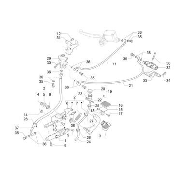 Rempomp - Rempedaal Piaggio MP3 300 ie Euro 4 LT Business