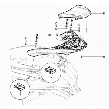 Achterdrager Piaggio Beverly 125 RST 4V Euro 3 2010-2015