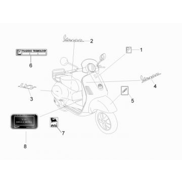 Emblemen - Stickers Vespa LXV 4-takt 2V 25km/u