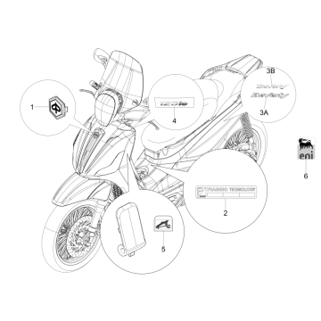 Emblemen - Stickers - Logo Piaggio Beverly 125 RST 4V Euro 3 2010-2015