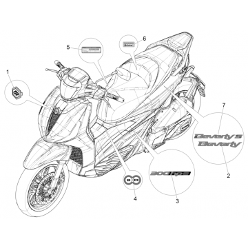 Emblemen - Stickers - Logo Piaggio Beverly 300 HPE 4V ABS Euro 5 2021-2022