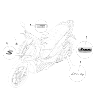 Emblemen - Stickers - Logo Piaggio Liberty 50 4-takt AC IGET 3V Euro 4