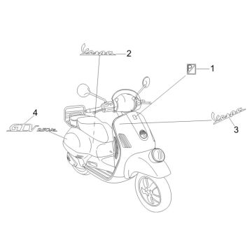 Emblemen - Stickers - Logo Vespa GTV 250 ie 4V