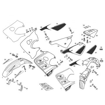 Kappen - Beplating Derbi Derbi Senda SM DRD oud model