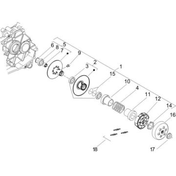 Koppeling - Koppelingshuis Piaggio Zip 2000 4-takt AC