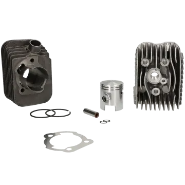 Cilinder met cilinderkop -Polini 63 cc Sport diameter 43mm- Piaggio Ciao/Bravo/Boxer (pistonpen = diameter  10mm) breed 140.0065/10