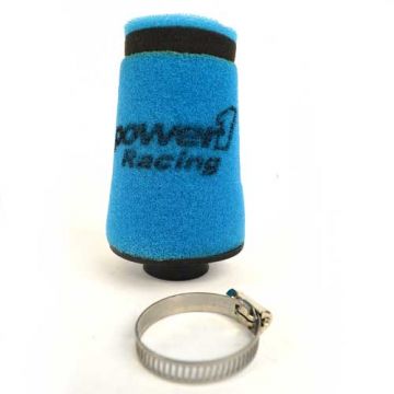 Powerfilter/luchtfilter open 20/28mm/Bing 15/19mm aansluiting op carburateur/spons recht Power1