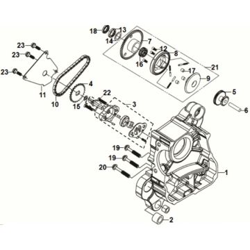 R. crank case-oil pump assy Sym Fiddle IV 125i LC ABS E5 2020-2021