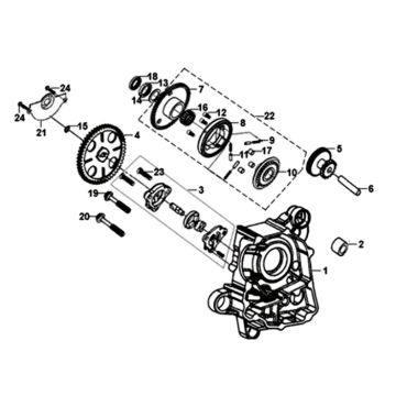 R. crank case-oil pump assy Sym Orbit II 125i E4