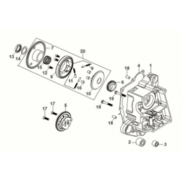 R. crank case-oil pump assy Sym X-Pro 50 E5