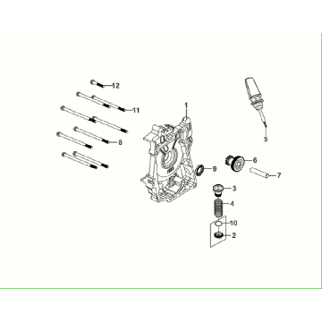 Carterhelft rechts - Oliefilter - Peilstok Sym Fiddle ll Euro 5