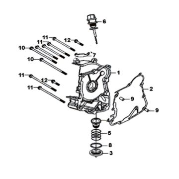 R. crank case cover Sym Orbit II 125i E4