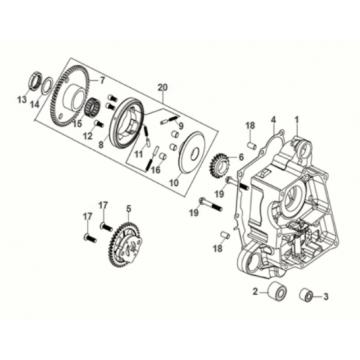 R crank case-oil pump assy Sym Mio 50I E5