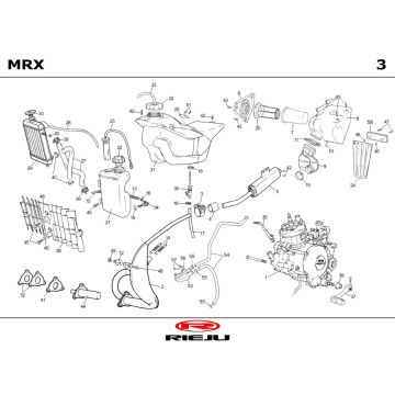 Radiateur - Koelsysteem - Uitlaat - Benzinetank Rieju MRX blauw 2004 2-takt