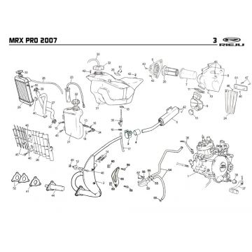 Radiateur - Koelsysteem - Uitlaat - Benzinetank Rieju MRX pro oranje 2008 2-takt