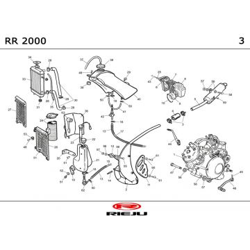 Radiateur - Koelsysteem - Uitlaat - Benzinetank Rieju RR castrol 2001 2-takt
