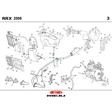 Radiateur - Koelsysteem - Uitlaat - Benzinetank Rieju RRX rood 2008 2-takt