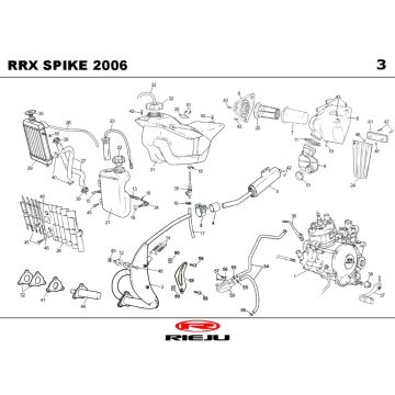 Radiateur - Koelsysteem - Uitlaat - Benzinetank Rieju Spike-x rood 2008 2-takt