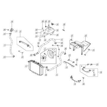 Radiateur - Koelsysteem Kymco Xciting 400i Geel