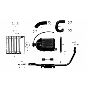 Radiateur Zundapp KS 50 530-010, 011, 012 en 014