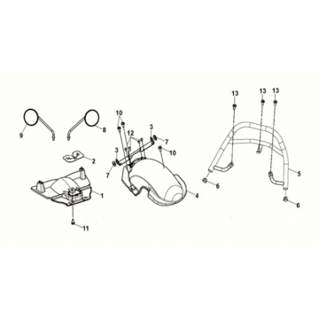 Rear fender - rear carrier Sym E-MIO